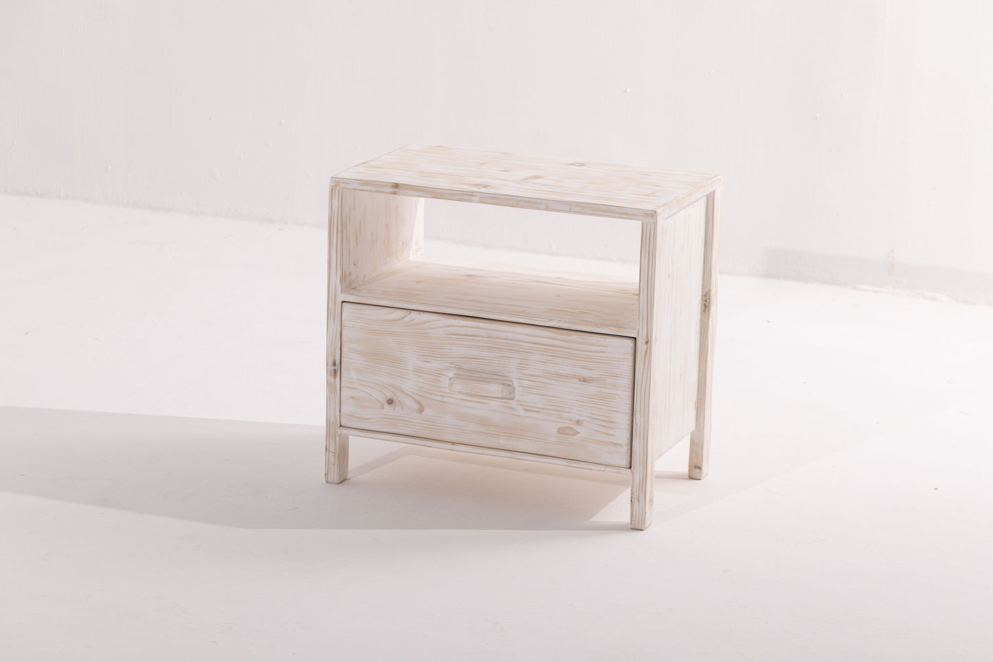 Pinewood Bed Side Table With One Drawer