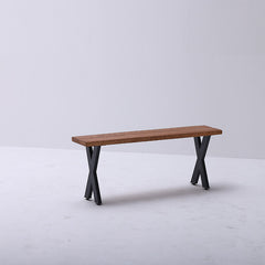 Reclaimed Wood Bench with X-Legs