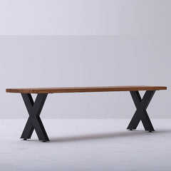 Reclaimed Wood Bench with X-Legs