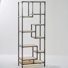 Reclaimed Wood Single Staggered Book Shelf