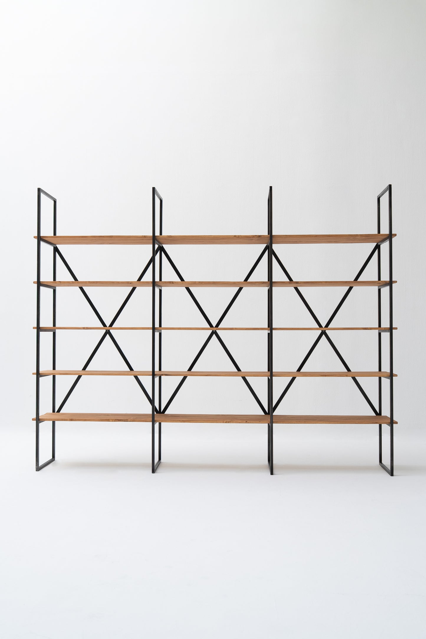Wooden Pine Steel Bookshelf