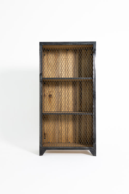 Storage Cabinet wooden with Powder Coated Metal Frame