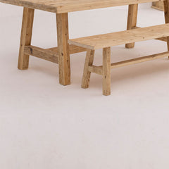 Farm Style Reclaimed Wood Dining Table with Bench