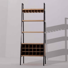 Pyramid Shape Shelf Ladder with Bottle Holder