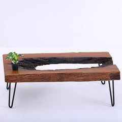 Live Edge Exotic Wood Coffee Table with Hairpin Legs