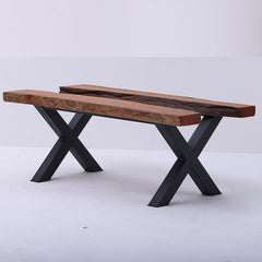 Exotic Dining with X-Metal Legs (With Glass)