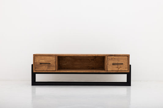 TV Unit with 2 Drawers & Shelf (Reclaimed Wood)