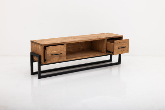 TV Unit with 2 Drawers & Shelf (Reclaimed Wood)