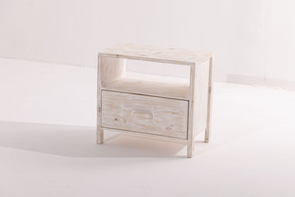 Pinewood Bed Side Table With One Drawer