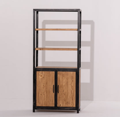 Manhattan Pinewood Bookshelf with Two Doors