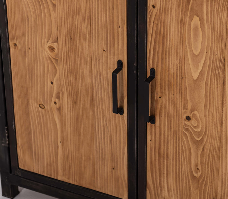 MANHATTAN PINE WOOD BOOK SHELF WITH TWO DOORS