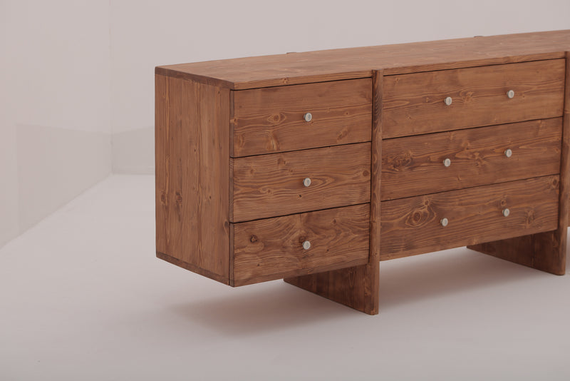 PINE WOOD CHEST OF NINE DRAWERS