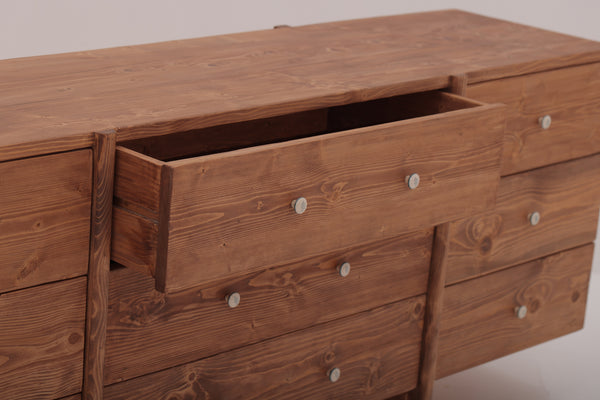PINE WOOD CHEST OF NINE DRAWERS