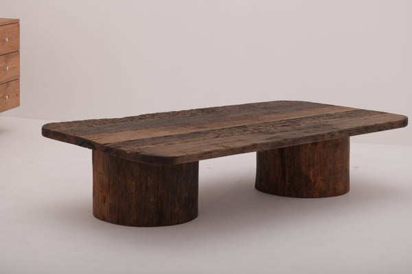 RAILWAY WOOD DINING TABLE WITH NATURAL LEG