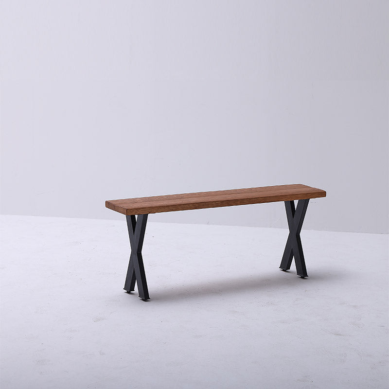 Reclaimed Wood Bench with X-Legs