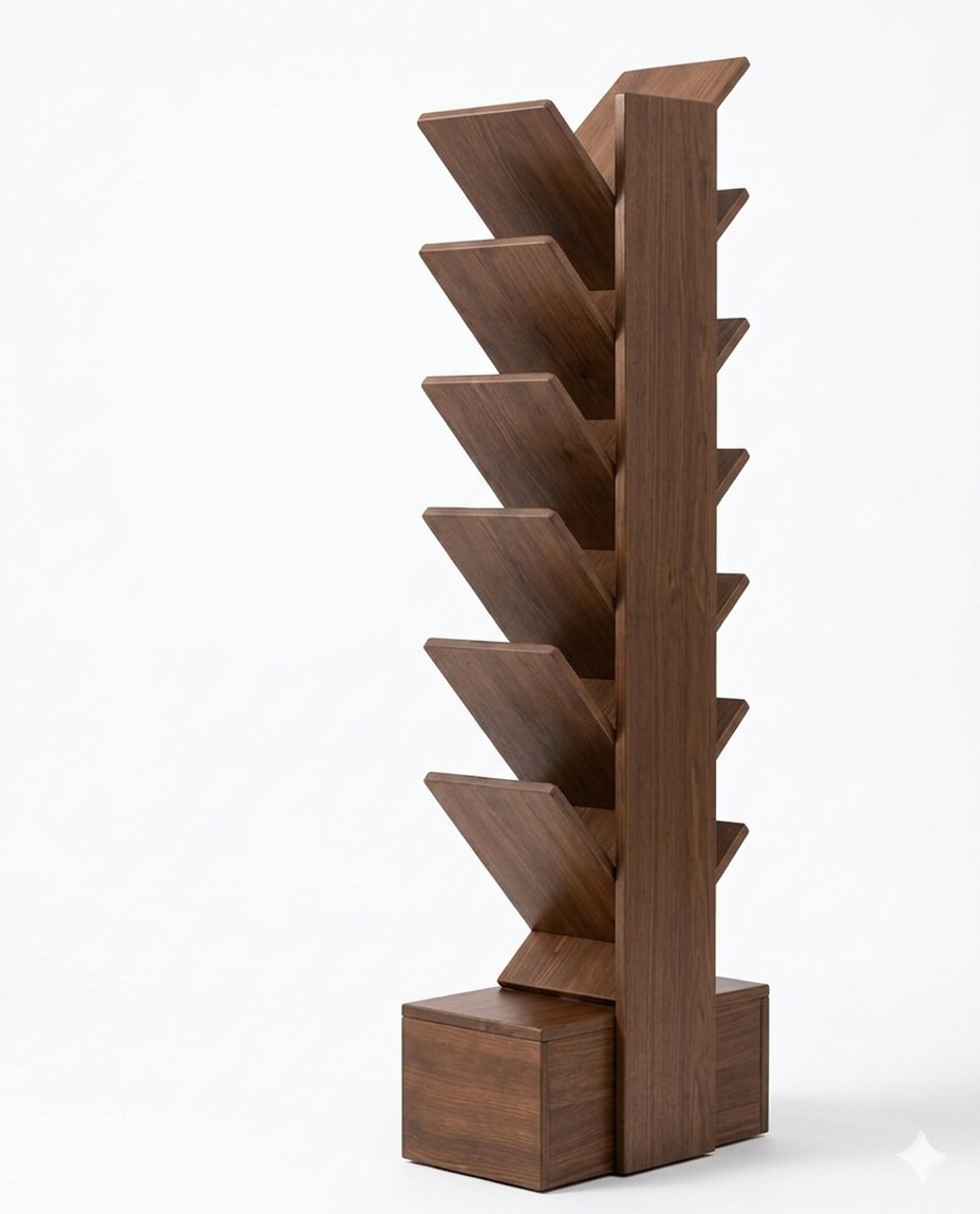 Book Shelf Pine wood Dark Stain