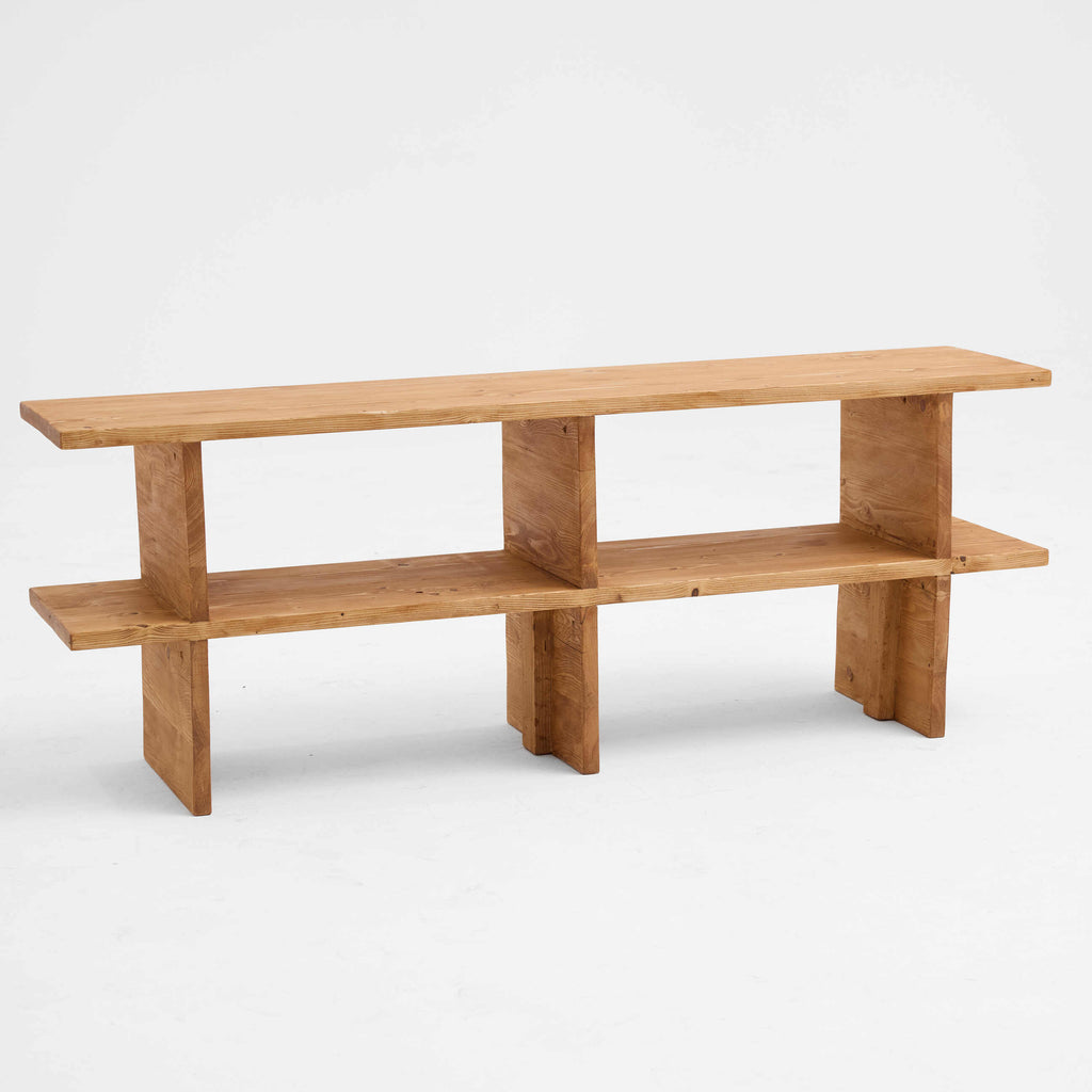 Minimalist All-Wood Multi-Tier TV Unit