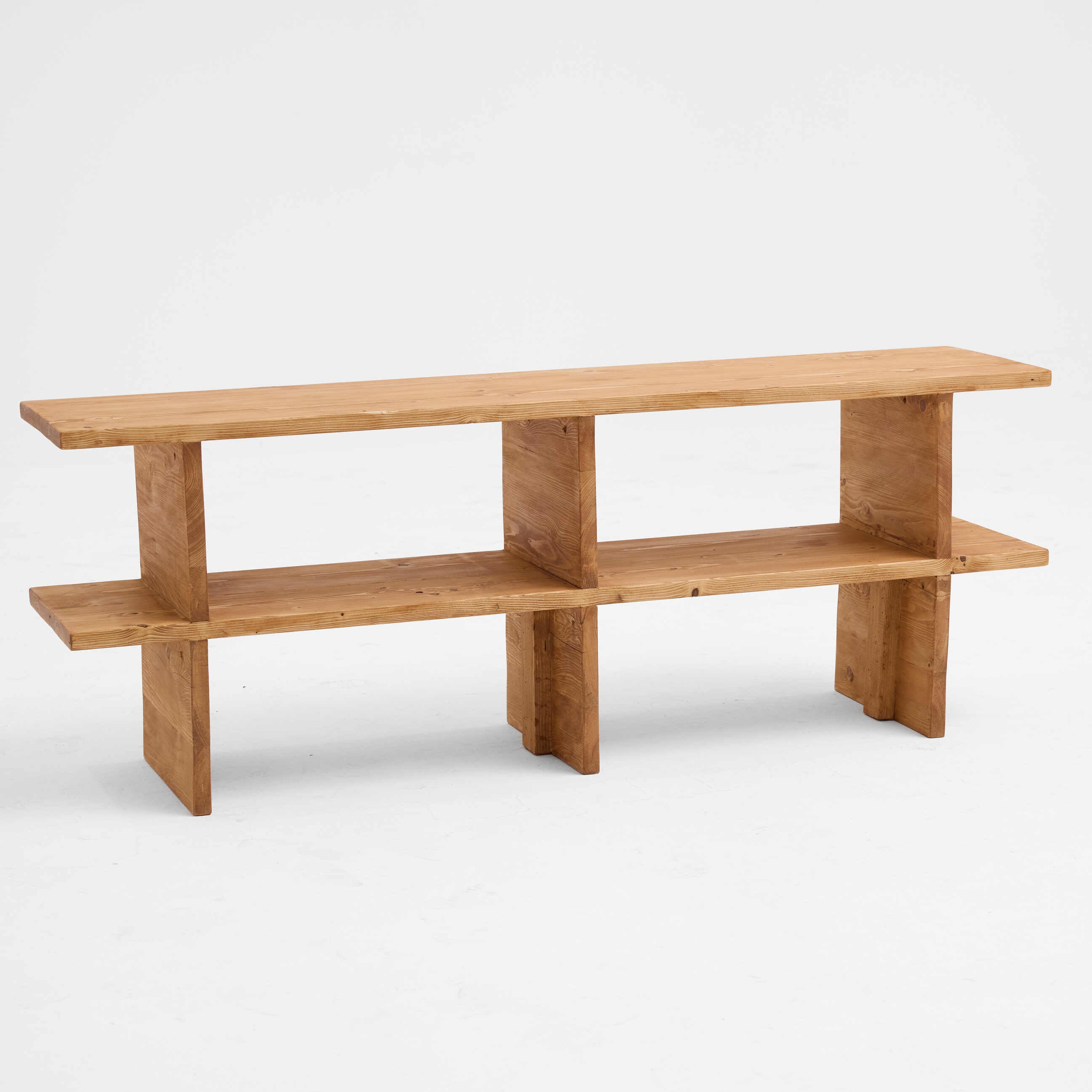 Minimalist All-Wood Multi-Tier TV Unit