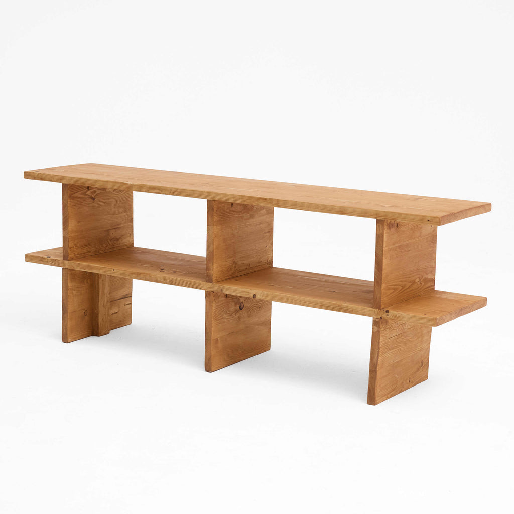 Minimalist All-Wood Multi-Tier TV Unit