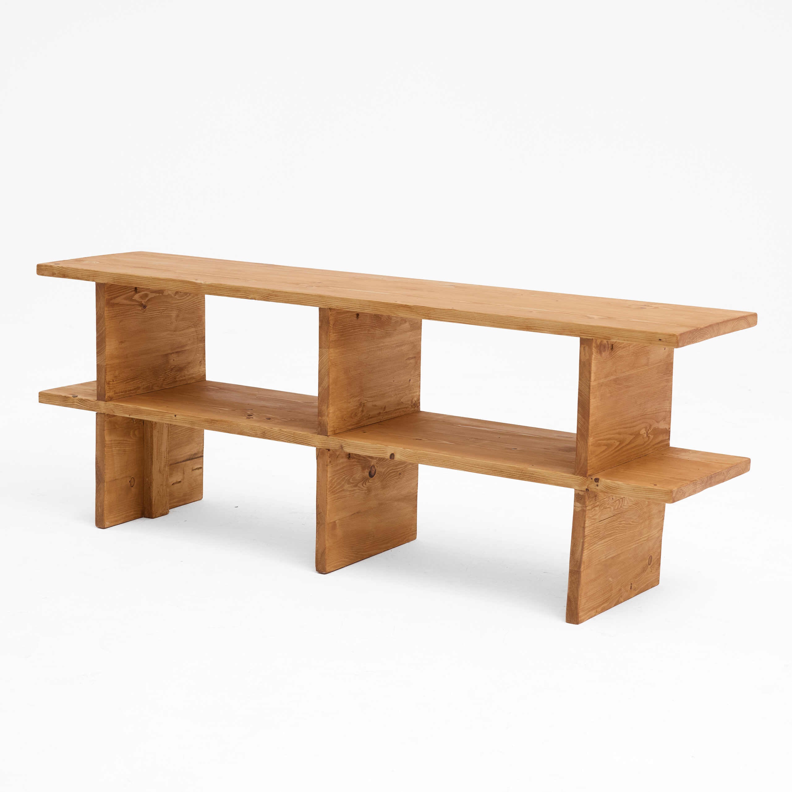 Minimalist All-Wood Multi-Tier TV Unit