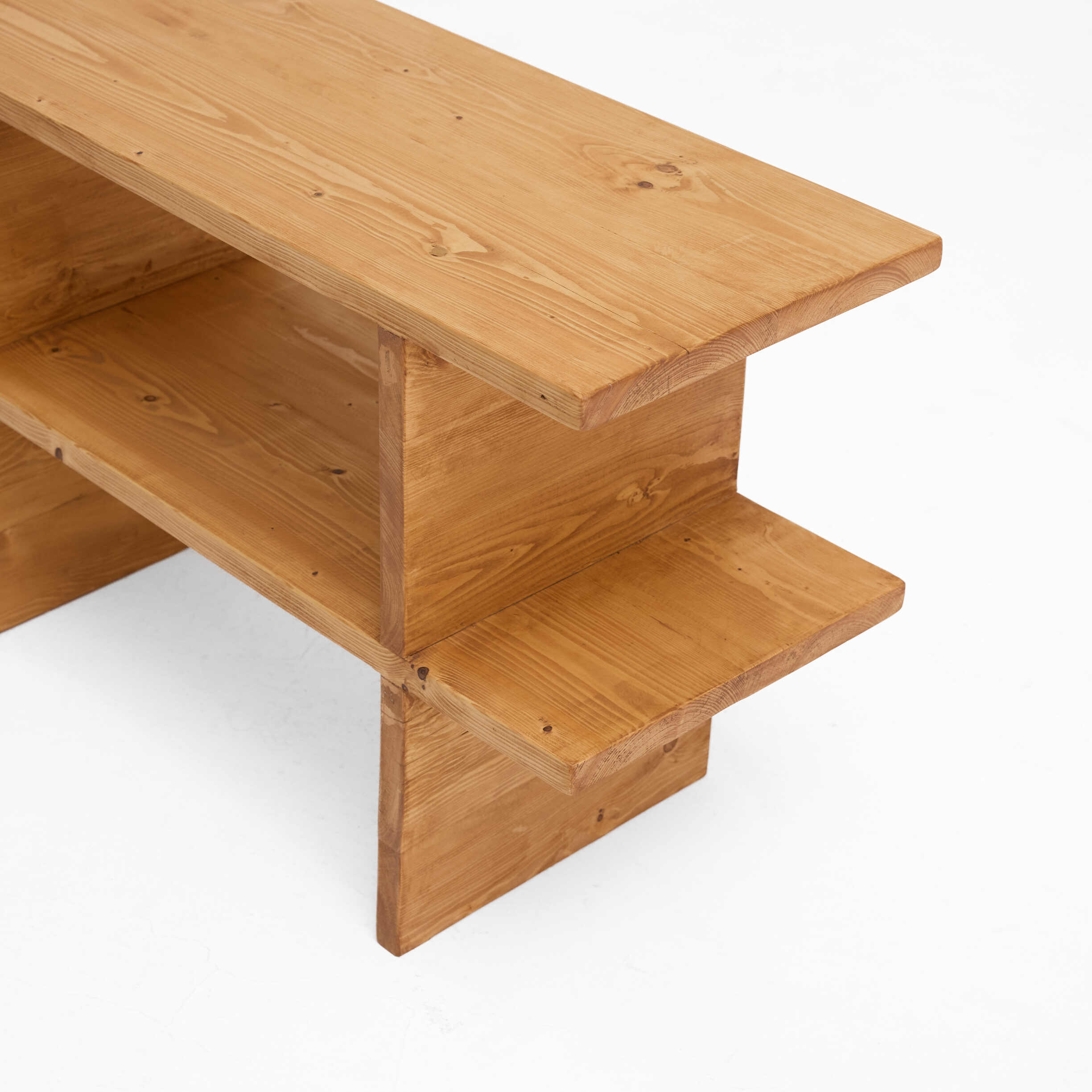 Minimalist All-Wood Multi-Tier TV Unit