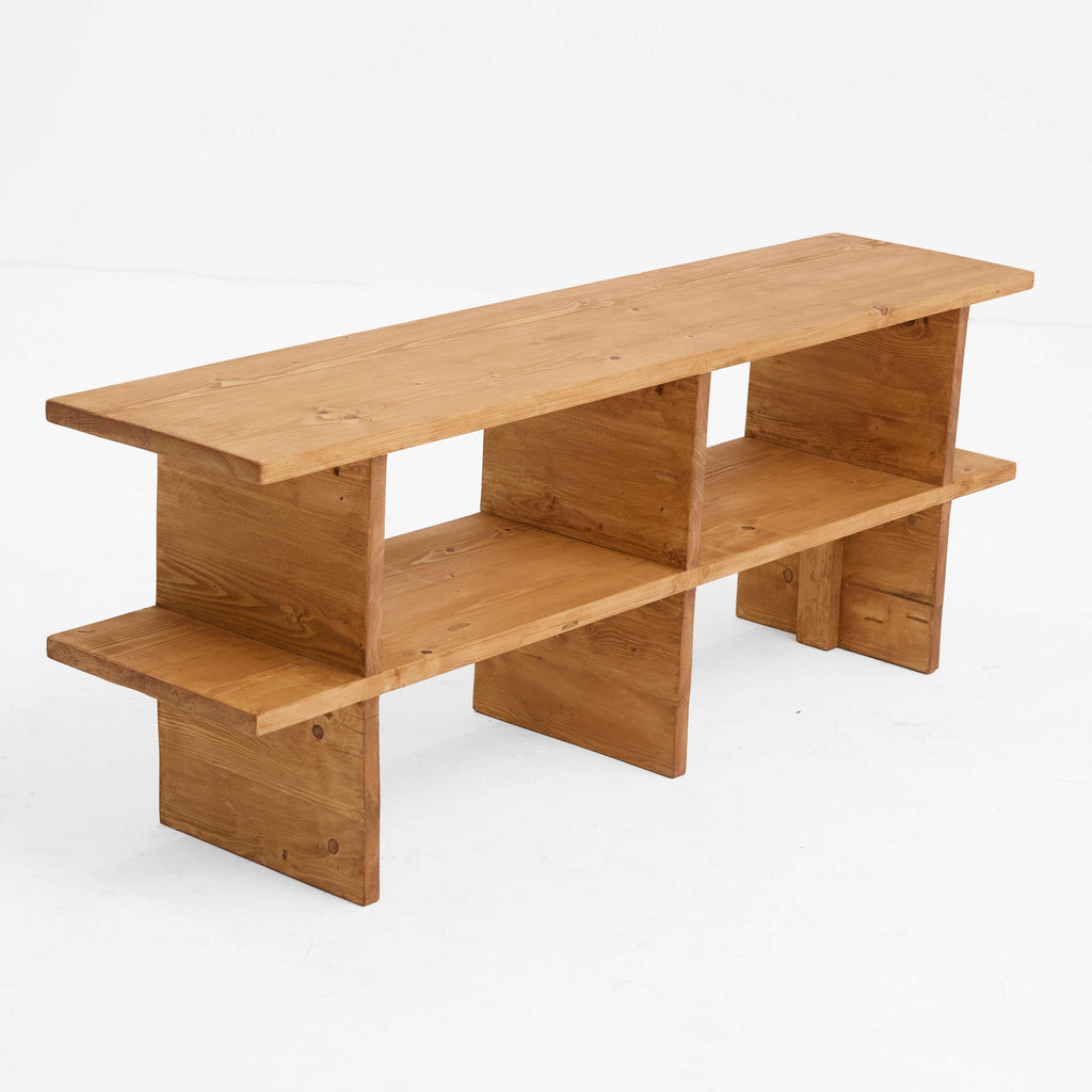 Minimalist All-Wood Multi-Tier TV Unit