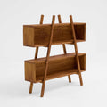 Multi-Tier All-Wood Ladder Bookshelf