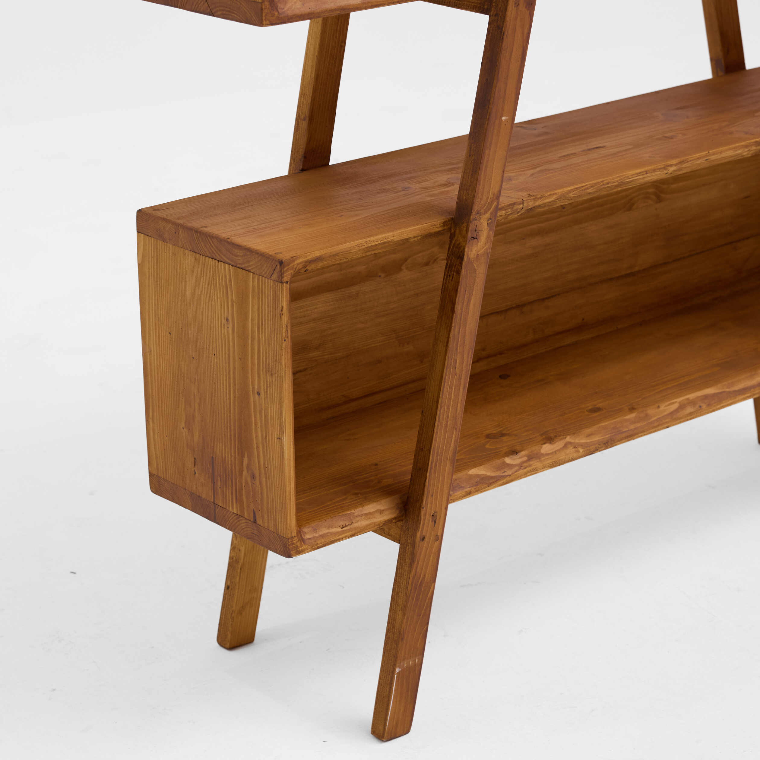 Multi-Tier All-Wood Ladder Bookshelf
