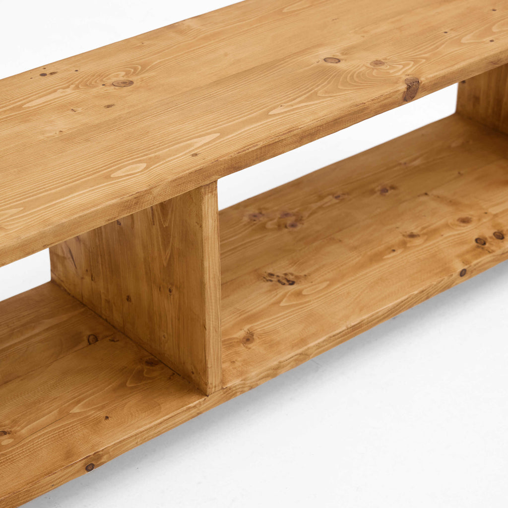 Long All-Wood Open Box TV Unit