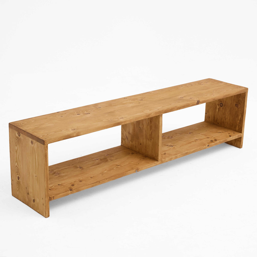 Long All-Wood Open Box TV Unit