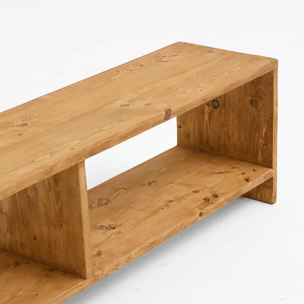Long All-Wood Open Box TV Unit