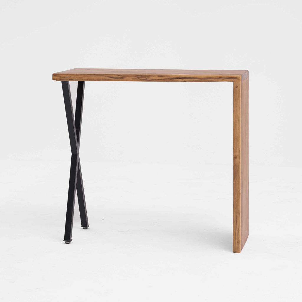 High Bar Table with Industrial X-Legs