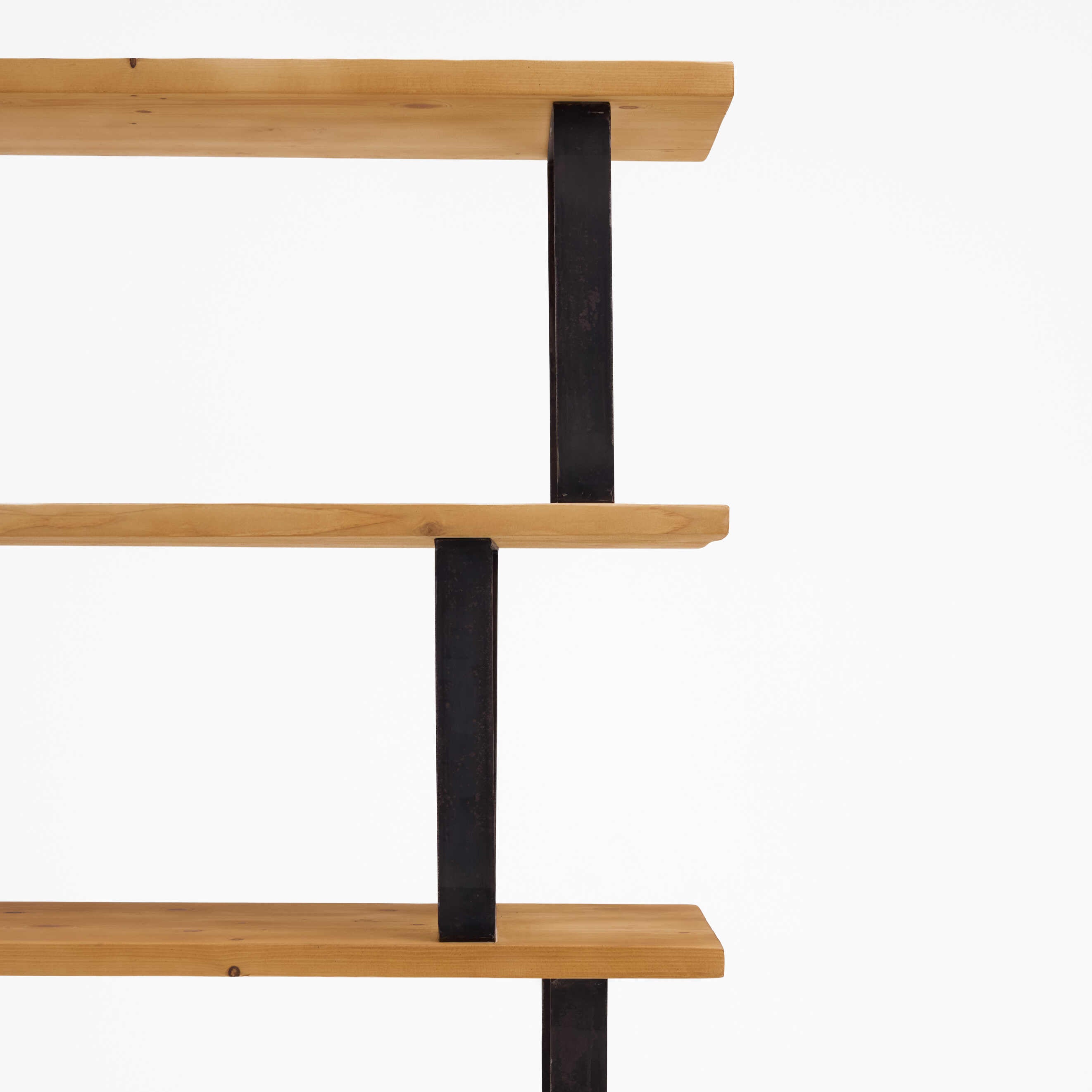 Multi-Tier Bookshelf with Black Metal Frame
