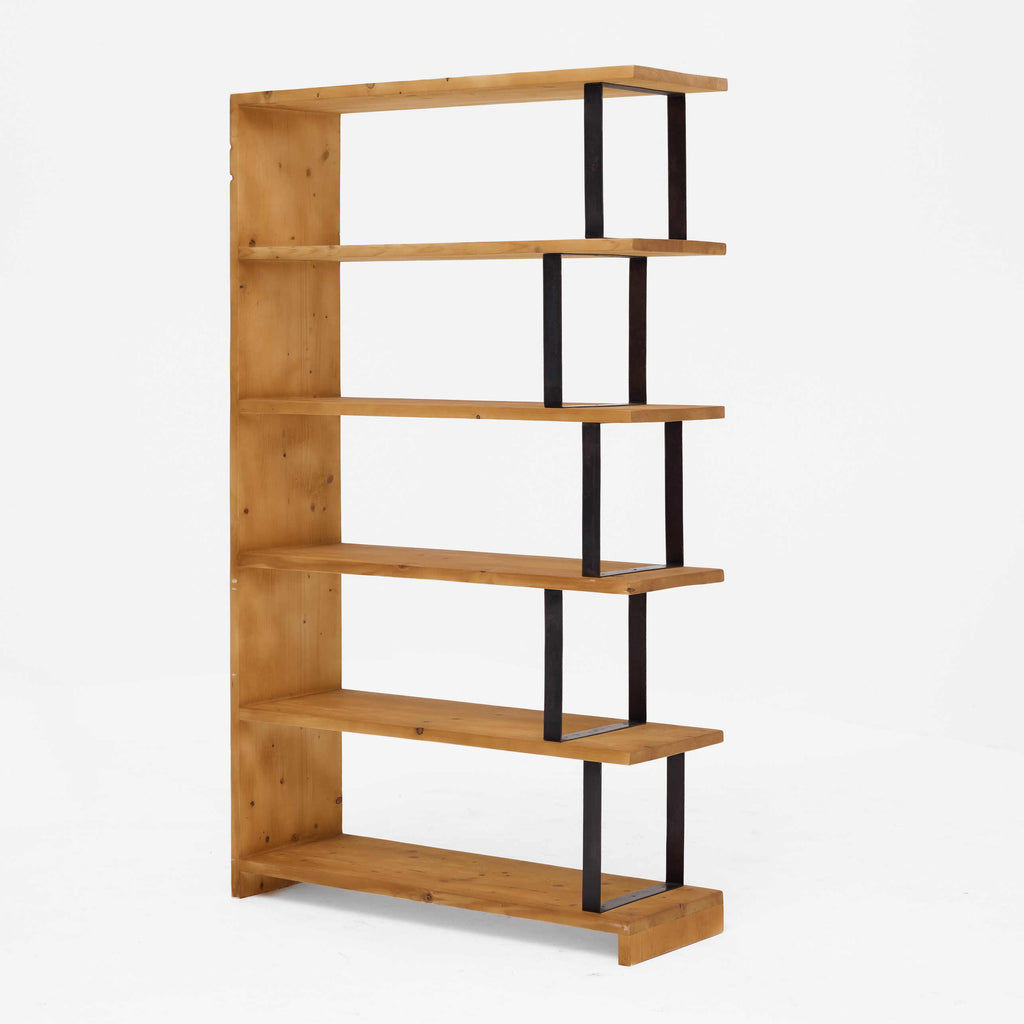 Multi-Tier Bookshelf with Black Metal Frame
