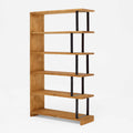 Multi-Tier Bookshelf with Black Metal Frame