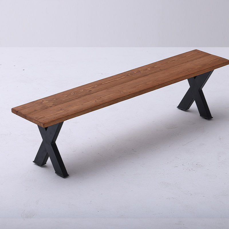 Reclaimed Wood Bench with X-Legs