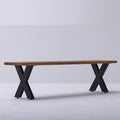 Reclaimed Wood Bench with X-Legs