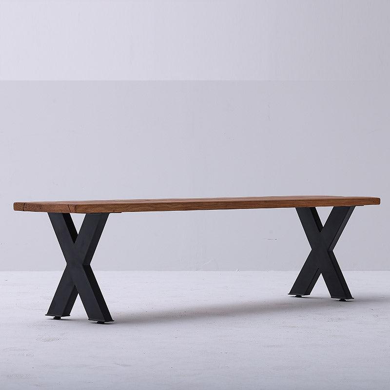 Reclaimed Wood Bench with X-Legs
