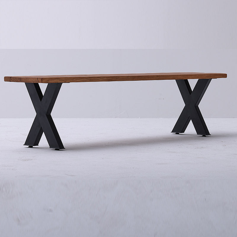Reclaimed Wood Bench with X-Legs