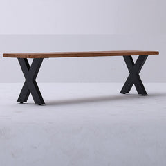 Reclaimed Wood Bench with X-Legs