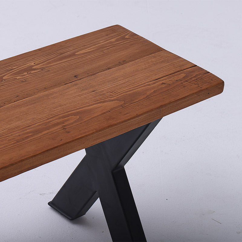 Reclaimed Wood Bench with X-Legs