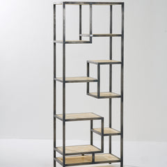 Reclaimed Wood Single Staggered Book Shelf