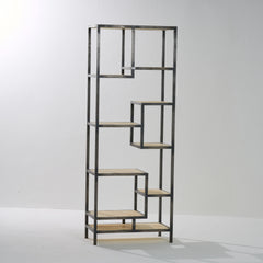 Reclaimed Wood Single Staggered Book Shelf