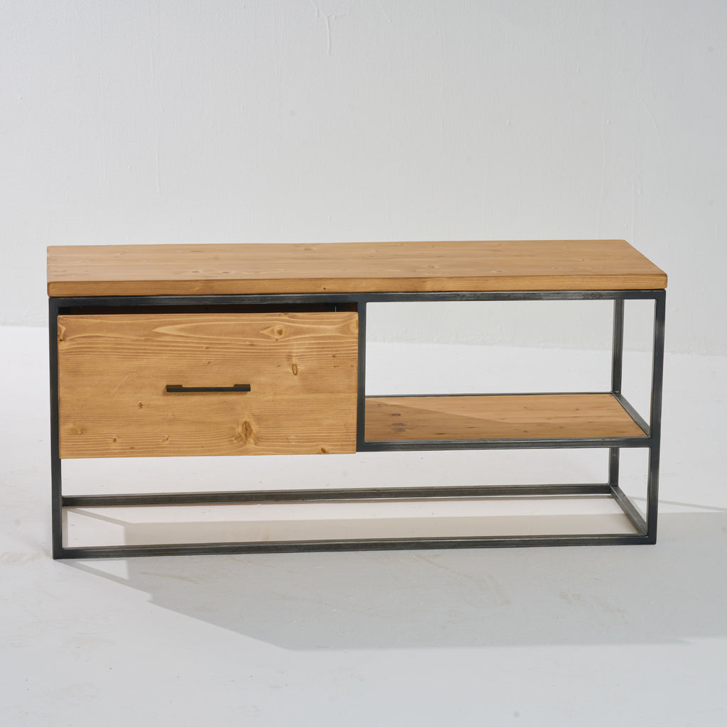 TV Unit with One Drawer Reclaimed Wood