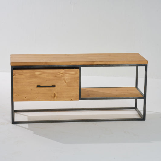 TV Unit with One Drawer Reclaimed Wood