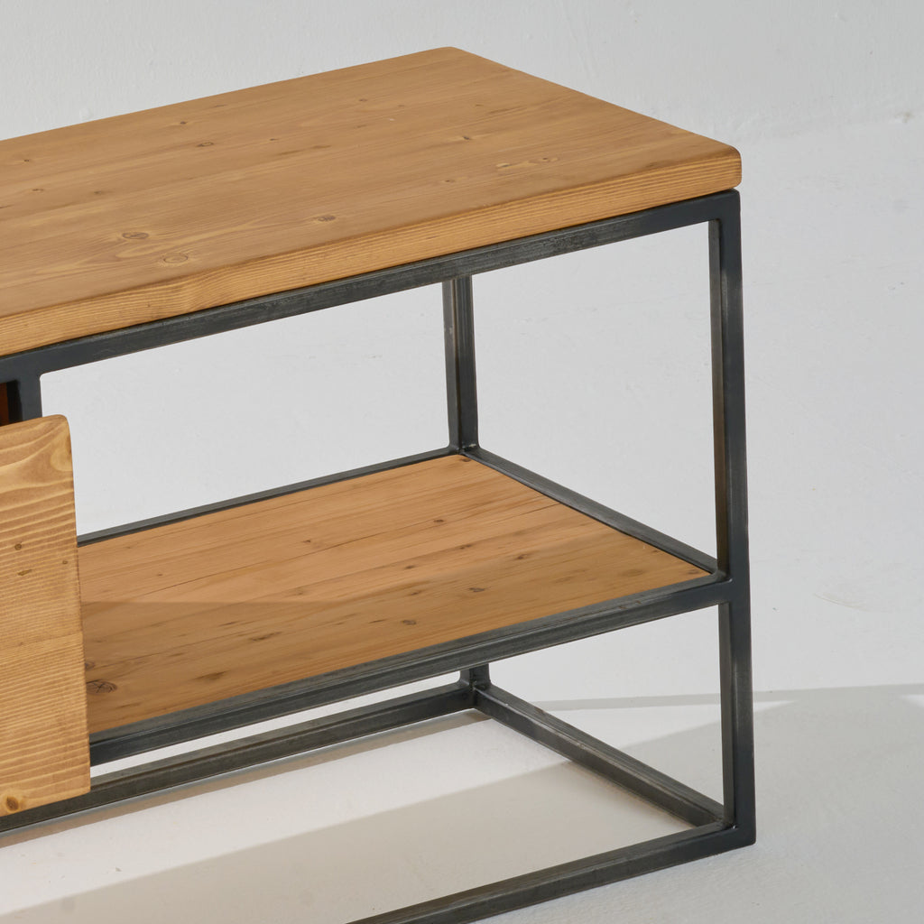TV Unit with One Drawer Reclaimed Wood