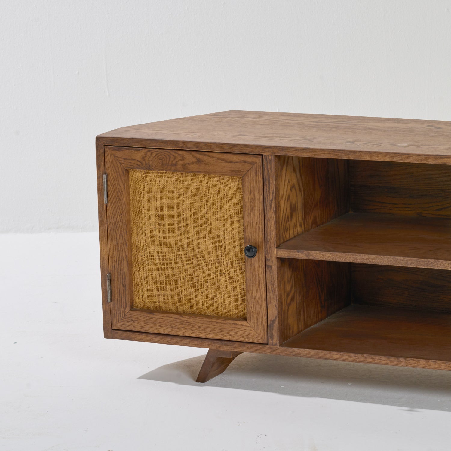 TV Unit North American Ash Wood with Rattan