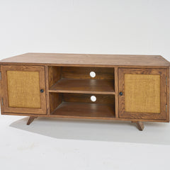 TV Unit North American Ash Wood with Rattan