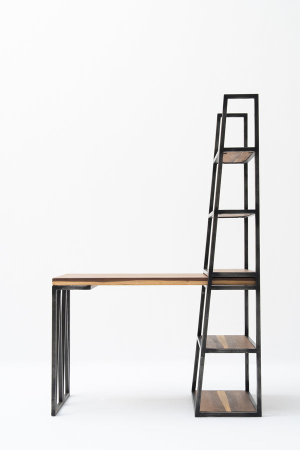 WOODEN AND STEEL WORKING STATION