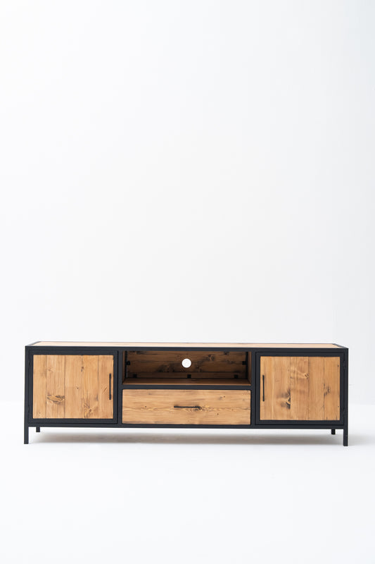 TV Unit Reclaimed Wood with 1 Drawer and 2 Doors